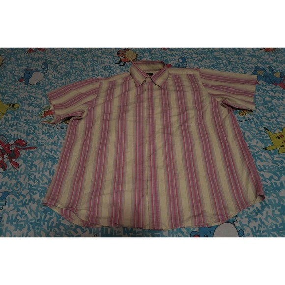 A.P.C. Rue De Fleurus Paris France Snap Button Down Striped Shirt Multi Yellow 3 - Picture 1 of 5